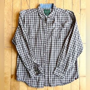 Woolrich Men’s Plaid 100% Cotton Shirt – Dark Mulberry, Size Large